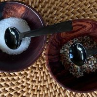 JKC Round Salt-Pepper Bowl & Spoon Set