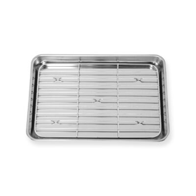 9 inch Stainless Steel Chef’s Prep Tray & Mesh