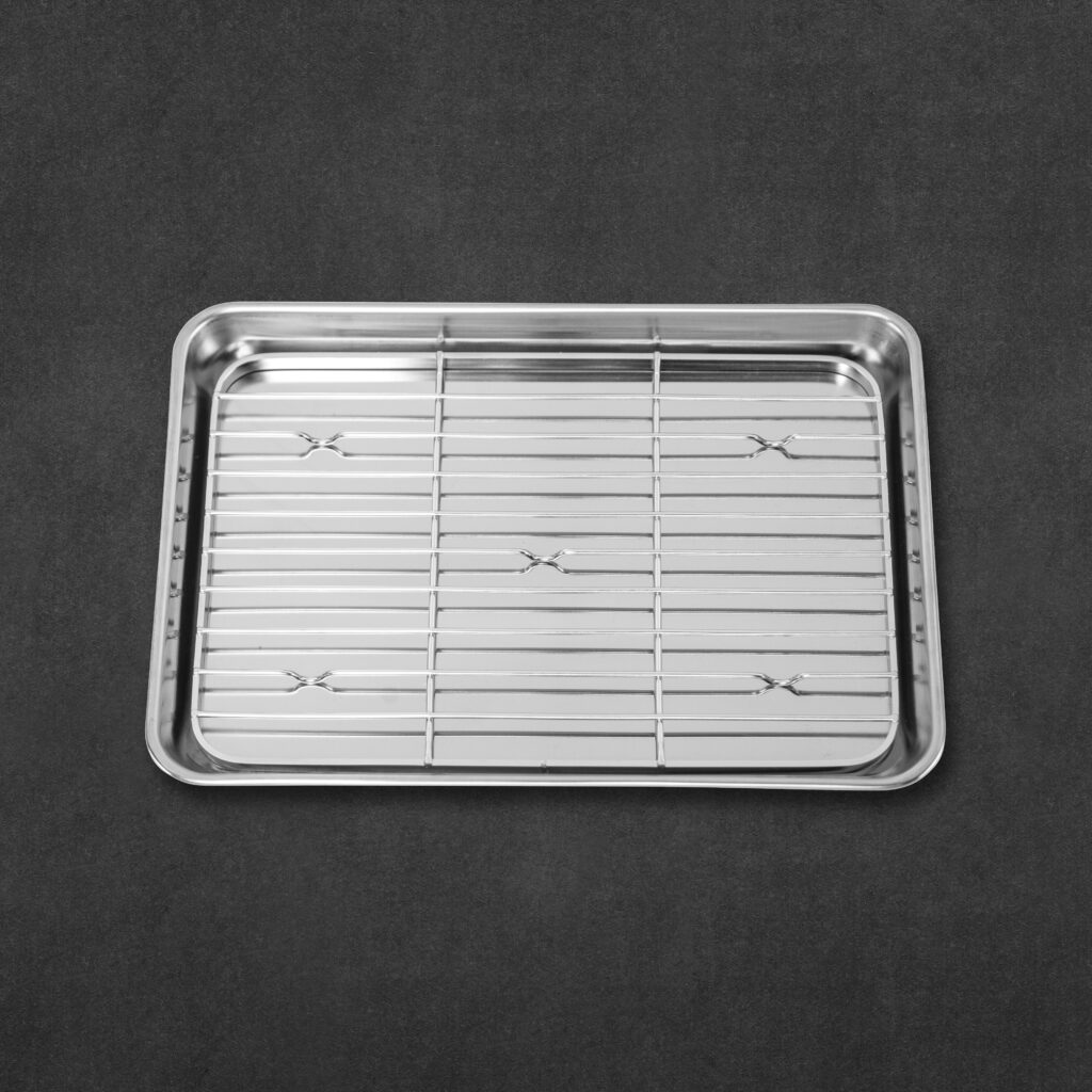 9 inch Stainless Steel Chef’s Prep Tray & Mesh
