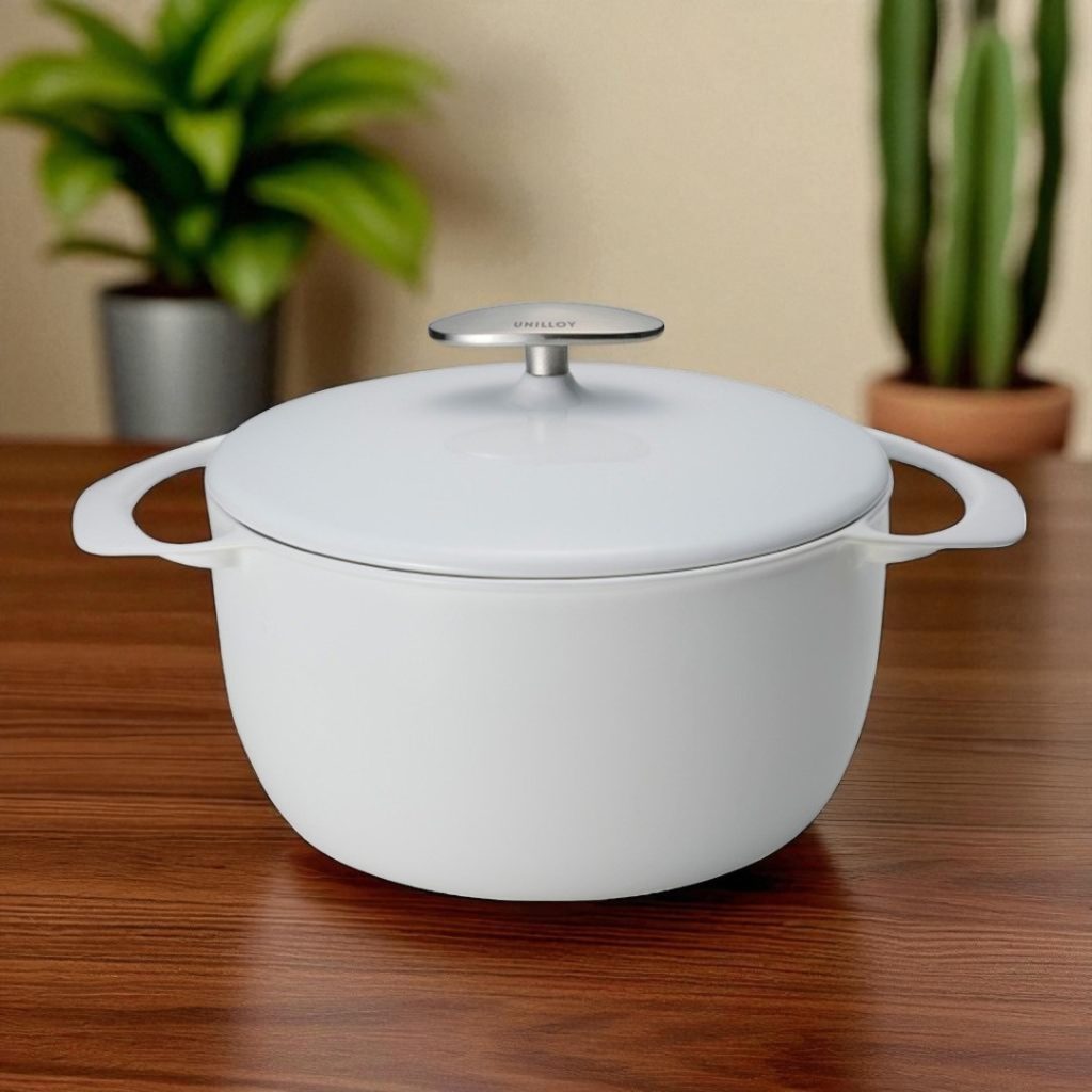 Unilloy Cast Iron Casserole White