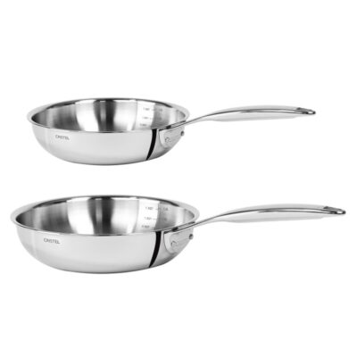 Cristel Stainless Steel Frying Pan Set of 2