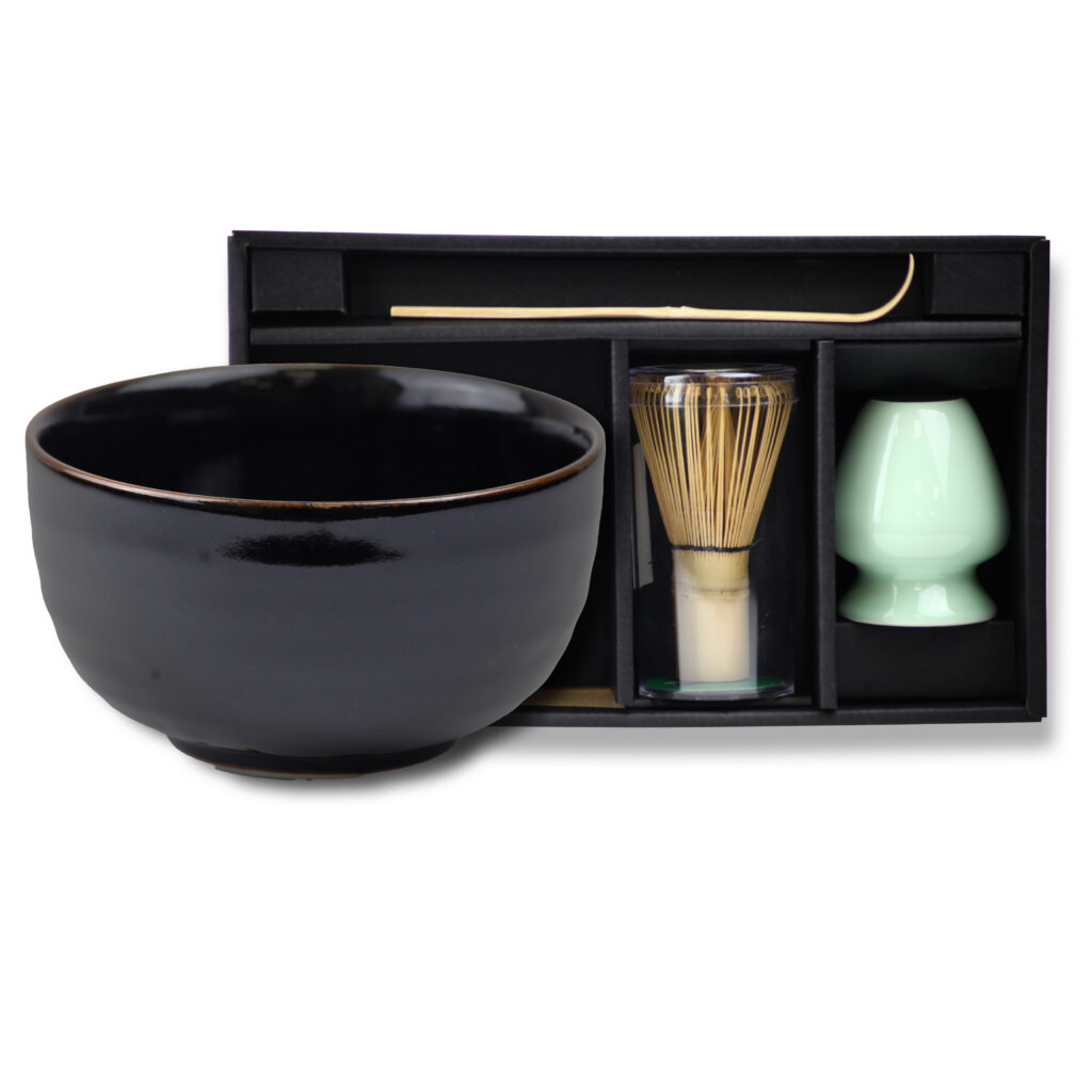 Black uzu matcha set