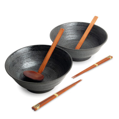 Uzu black Ramen bowl set