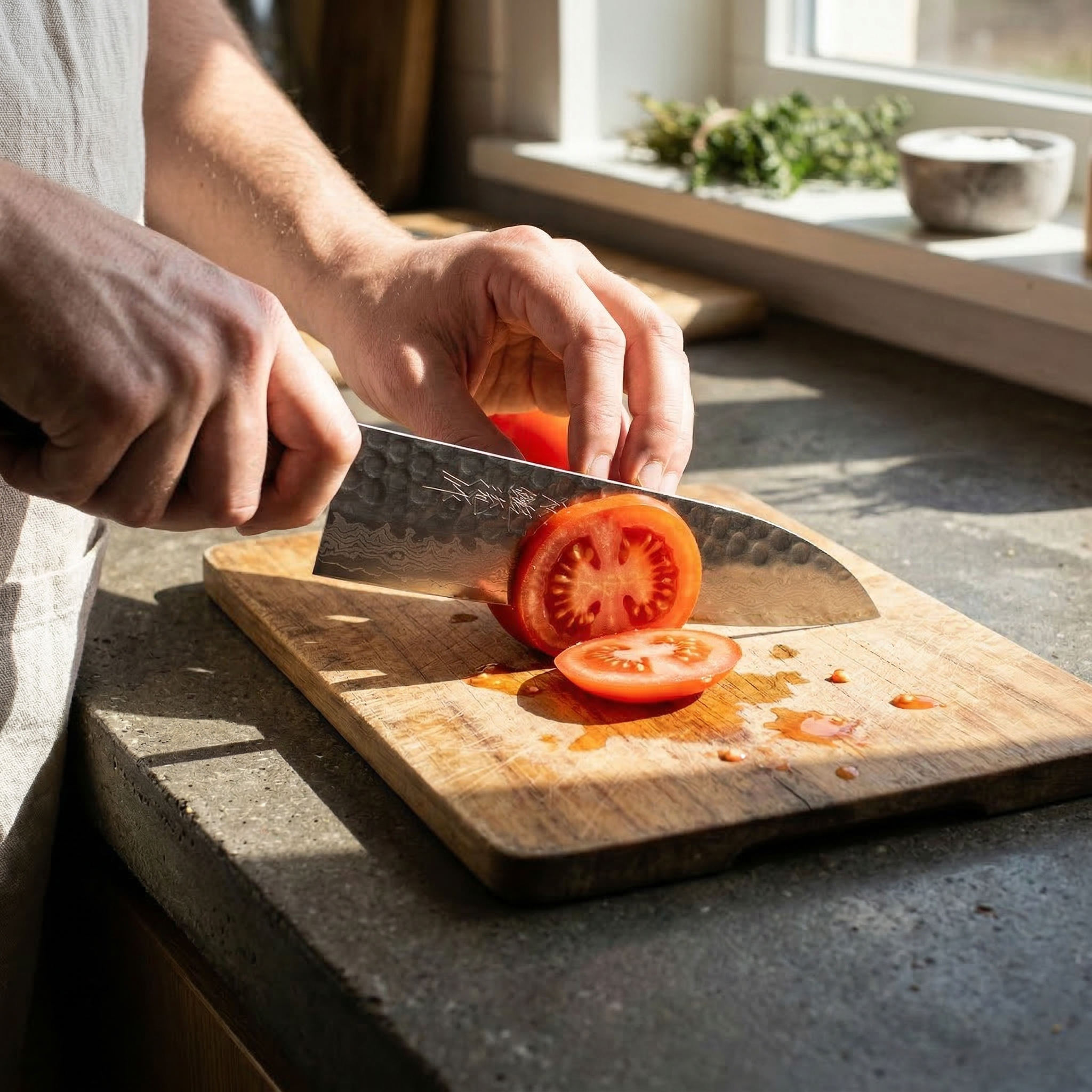 Sakon 17 Layer Brown Santoku 180mm