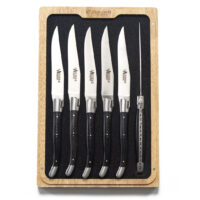 Laguiole en Aubrac Aveyron Ebony Steak Knife Set of 6