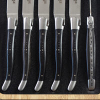 Laguiole en Aubrac Aveyron Ebony Steak Knife Set of 6