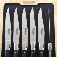 Laguiole en Aubrac Aveyron Ebony Steak Knife Set of 6