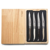 Laguiole en Aubrac Corian Coffee Steak Knife Set of 4