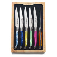 Laguiole en Aubrac Mix Pearly Colour Steak Knife Set of 6